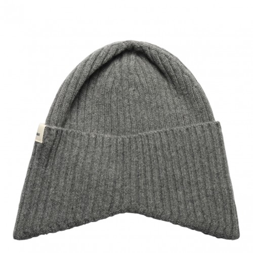 Grey Ribbed Beanie