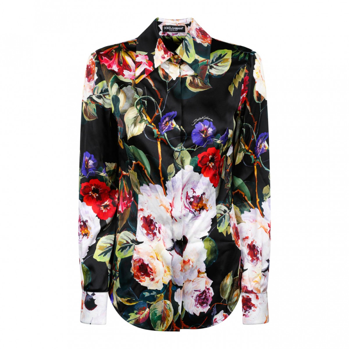 Roseto Print Satin Shirt