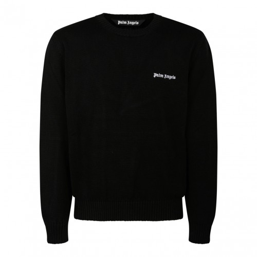 Black Embroidered Logo Sweater