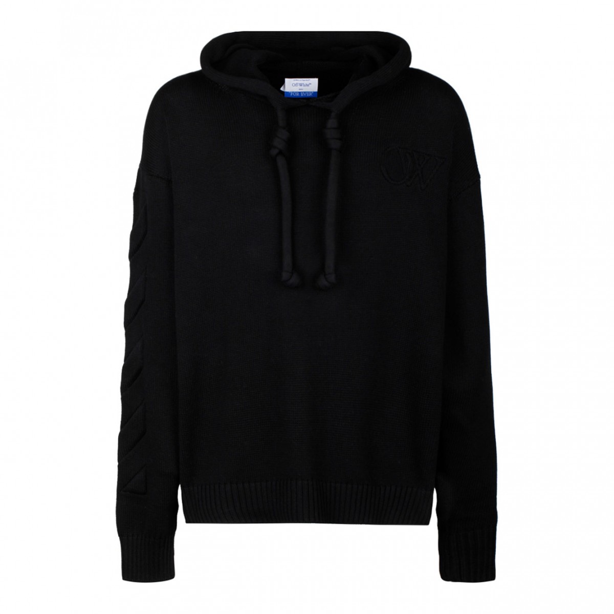 Off White Black 3D Diag Knit Hoodie