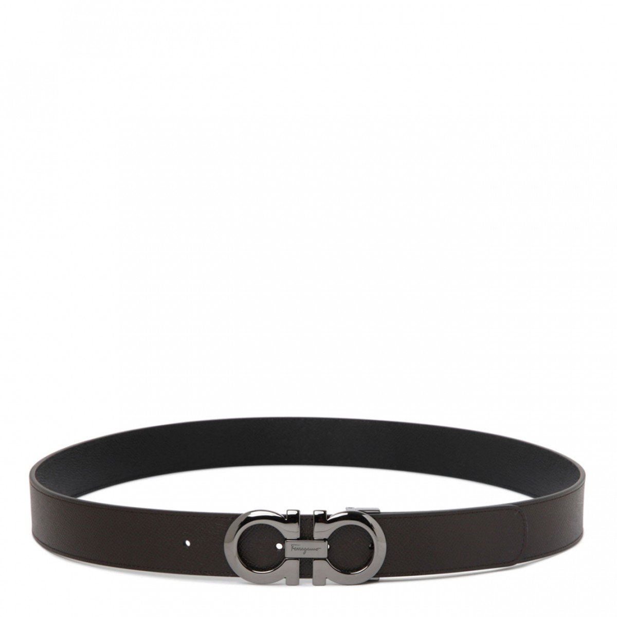 Black Reversible Gancini Buckle Belt