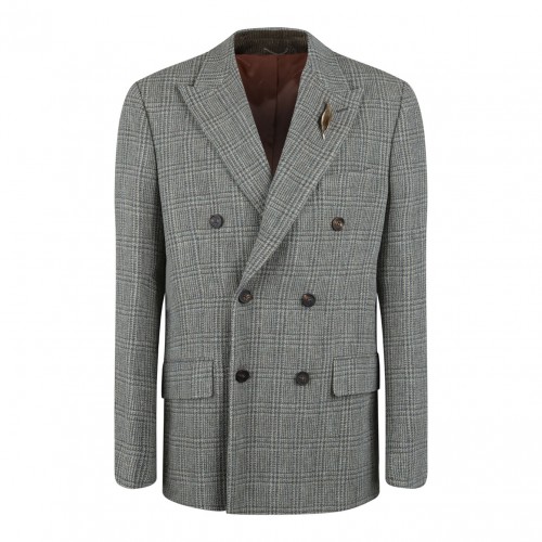 Grey Double-Breasted Blazer