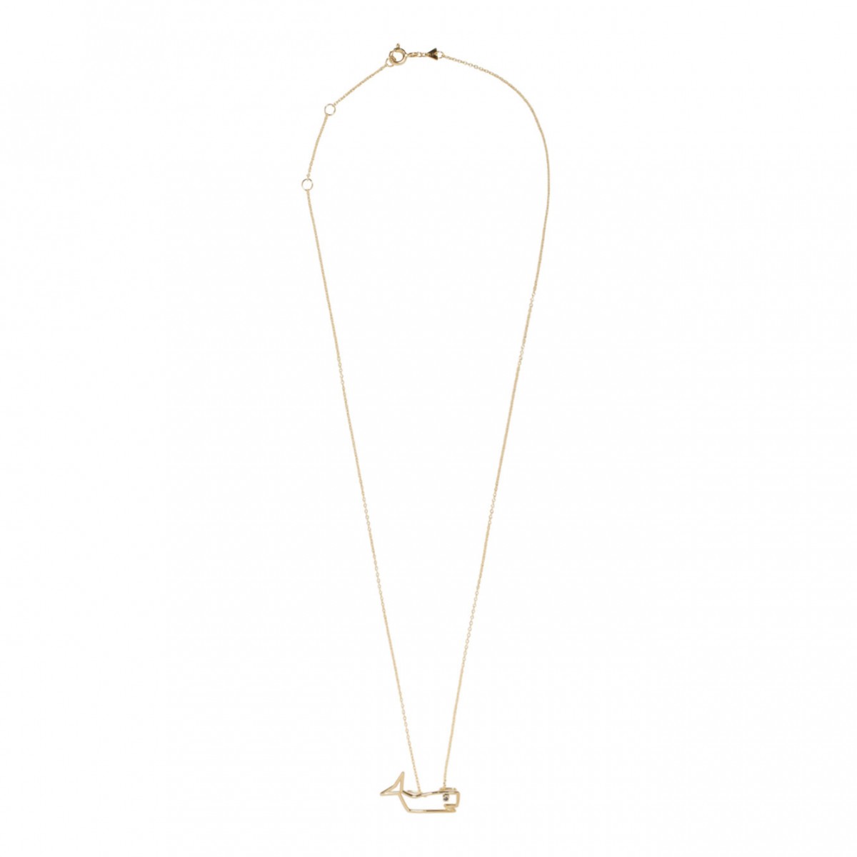 Aliita Yellow Gold Ballena Zafiro Azul Necklace