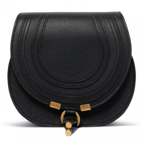 Black Small Marcie Saddle Bag