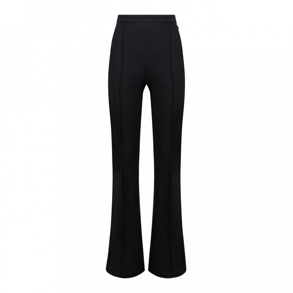 Elisabetta Franchi Stretch Design Black Flared Pants