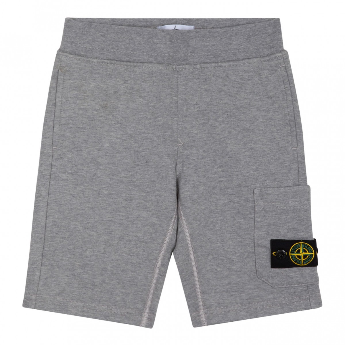 Stone Island Melange Grey Patch Shorts