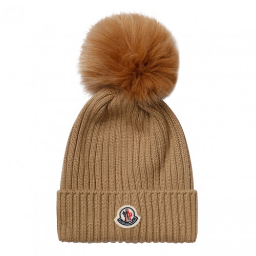 Sand Beige Pompom Beanie