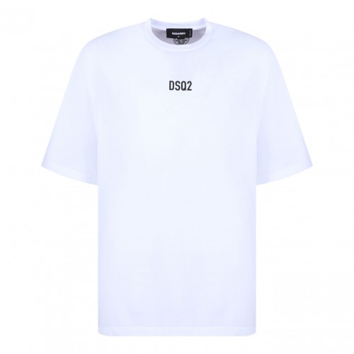 White Logo Print T-Shirt