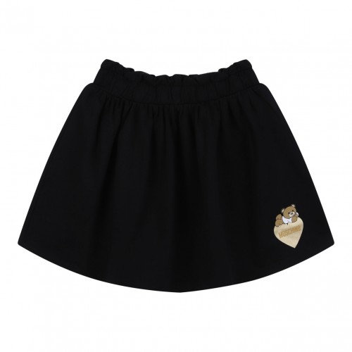 Black Logo Print Skirt