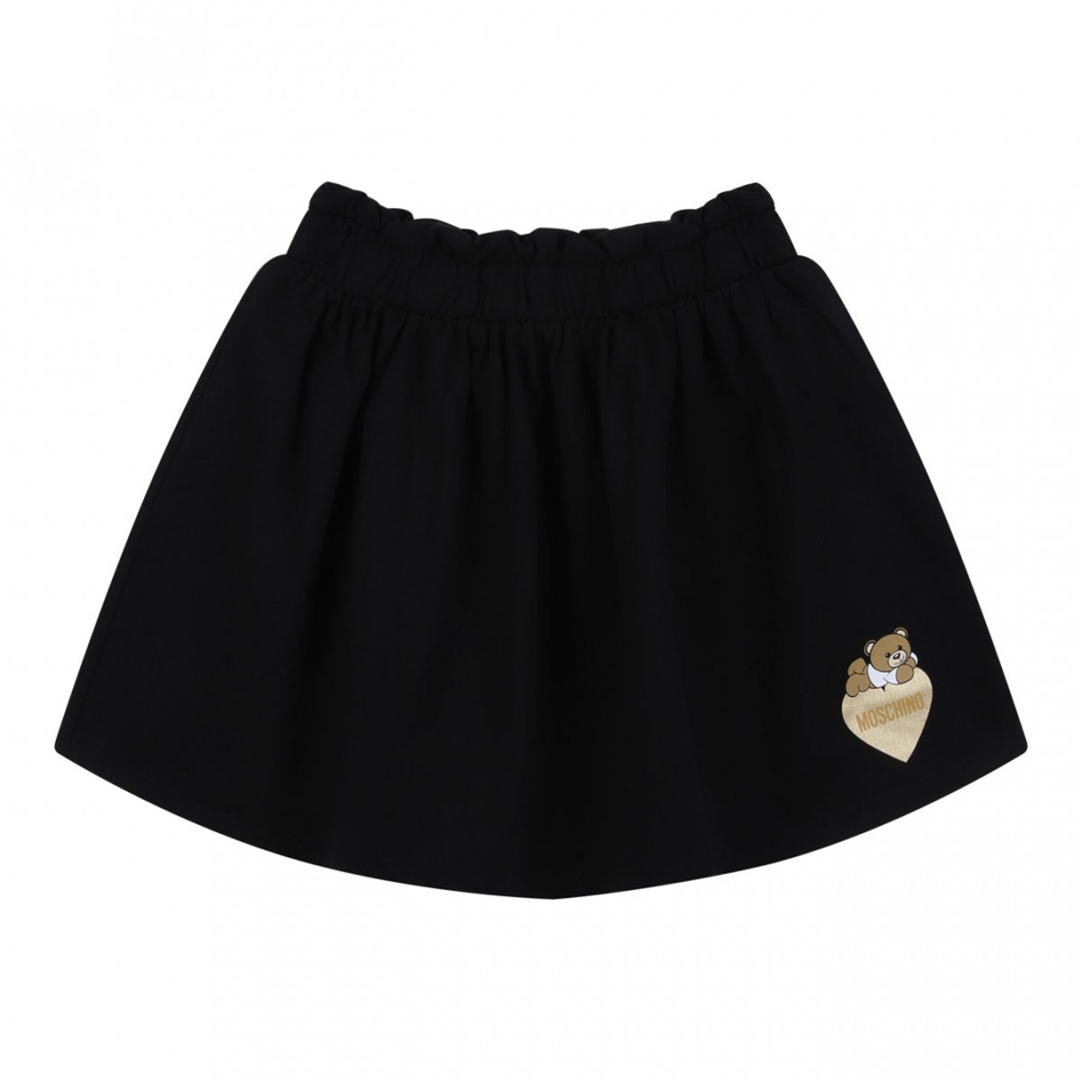 Black Logo Print Skirt