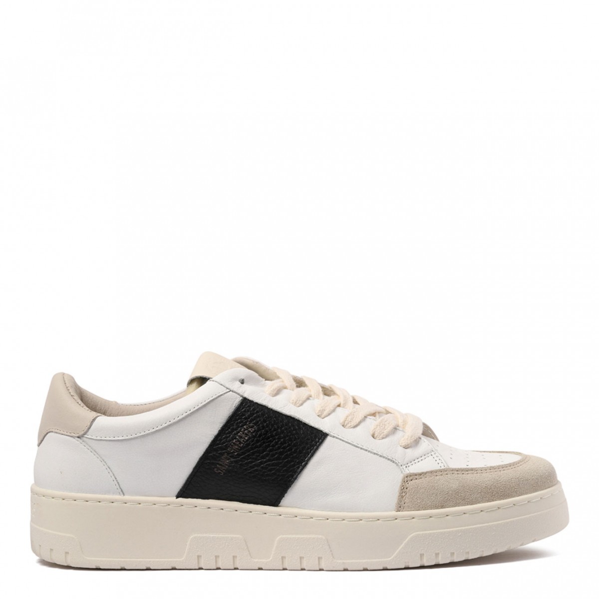 White, Black and Beige Sail Sneakers