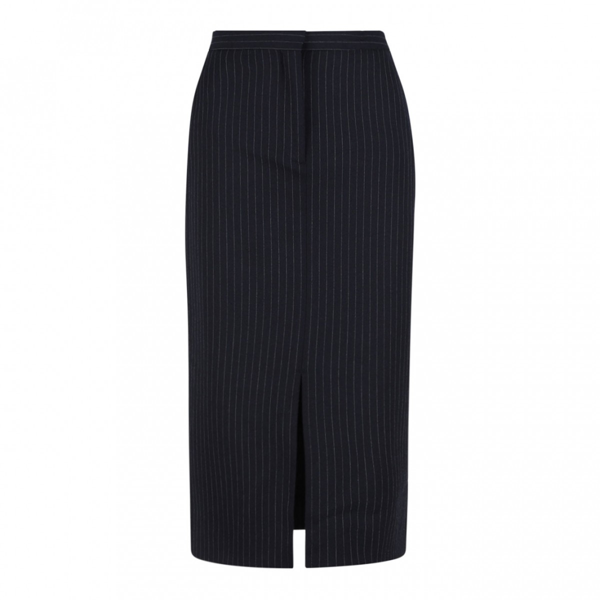 Night Sky Blue Pinstripe Midi Skirt