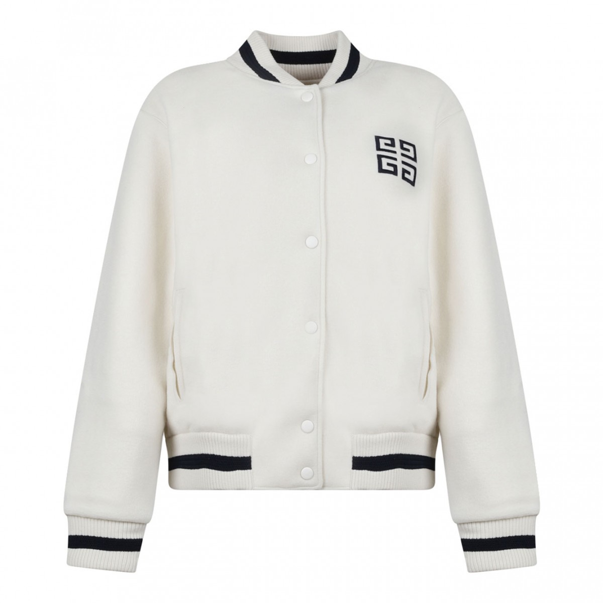 White Varsity Bomber Jacket