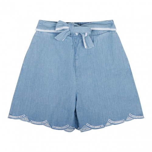 Blue Belted Shorts