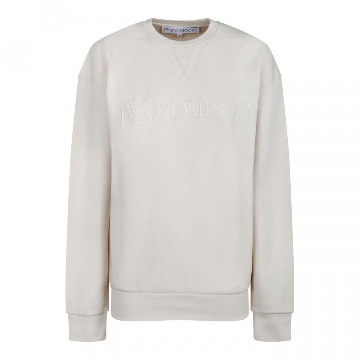 JW Anderson Light Beige Logo Embroidered Sweatshirt