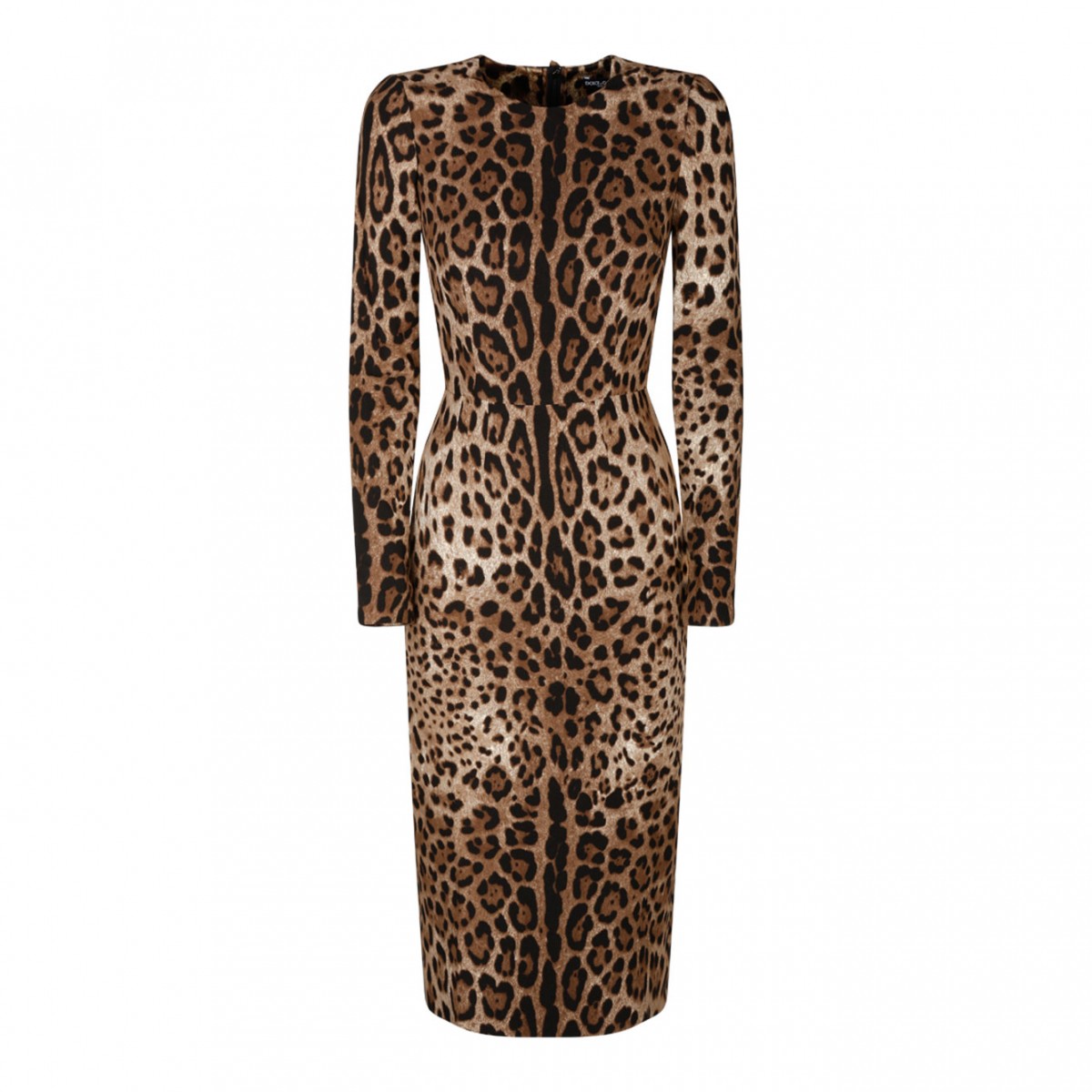 Dolce & Gabbana Brown Leopard Print Midi Dress