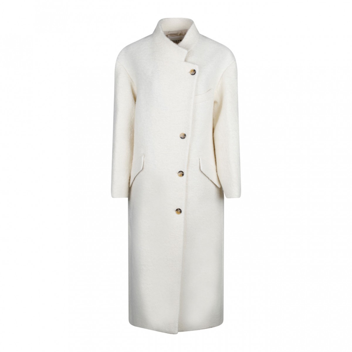 Cream White Single Breasted Coat