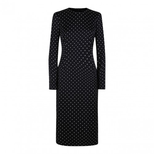 Black Polka Dot Midi Dress