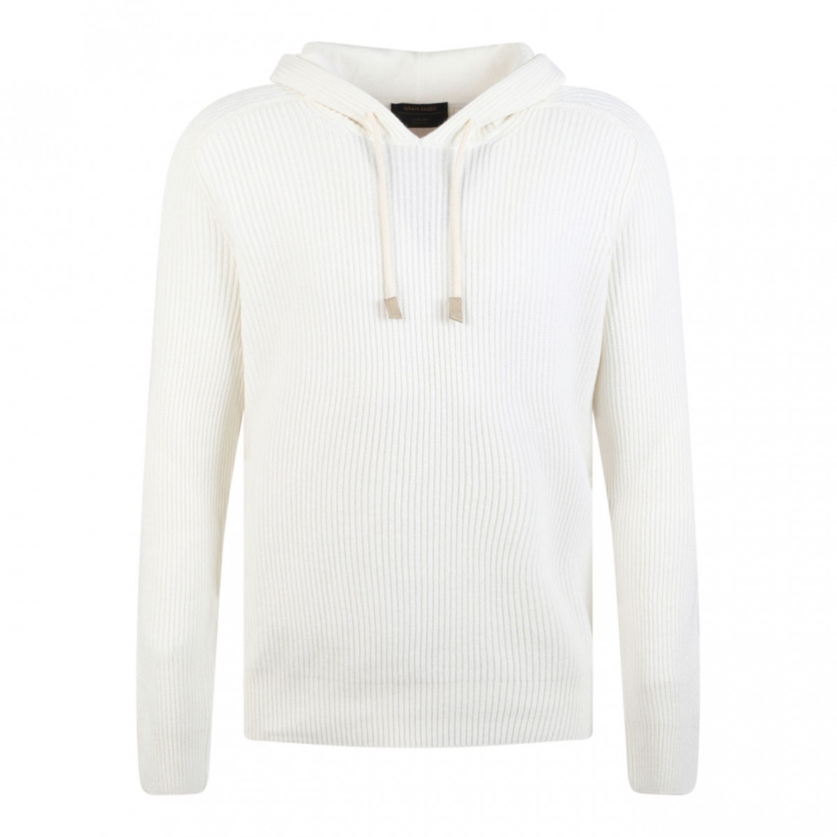 White Ribbed Sweatshirt