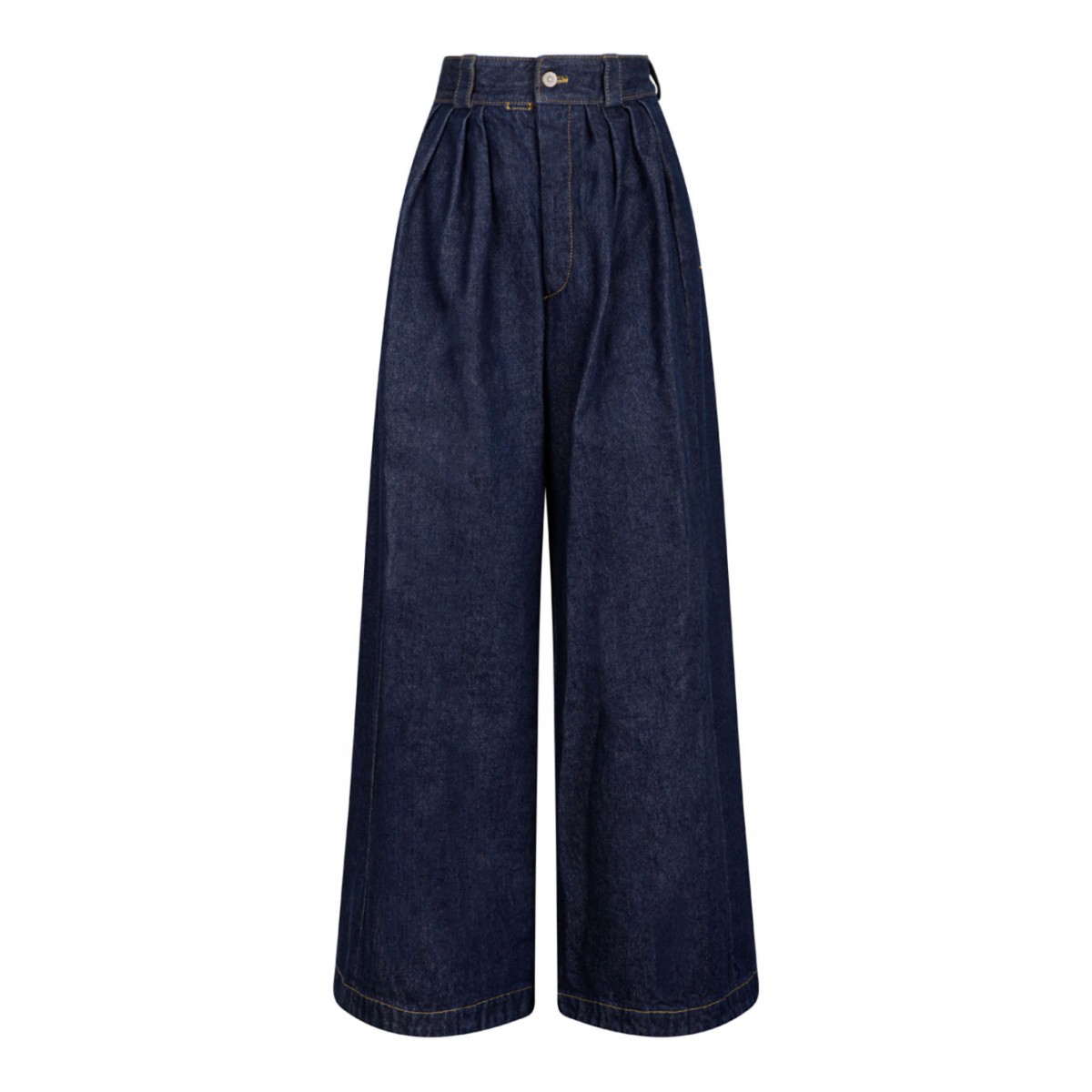 Blue Pleated Jeans