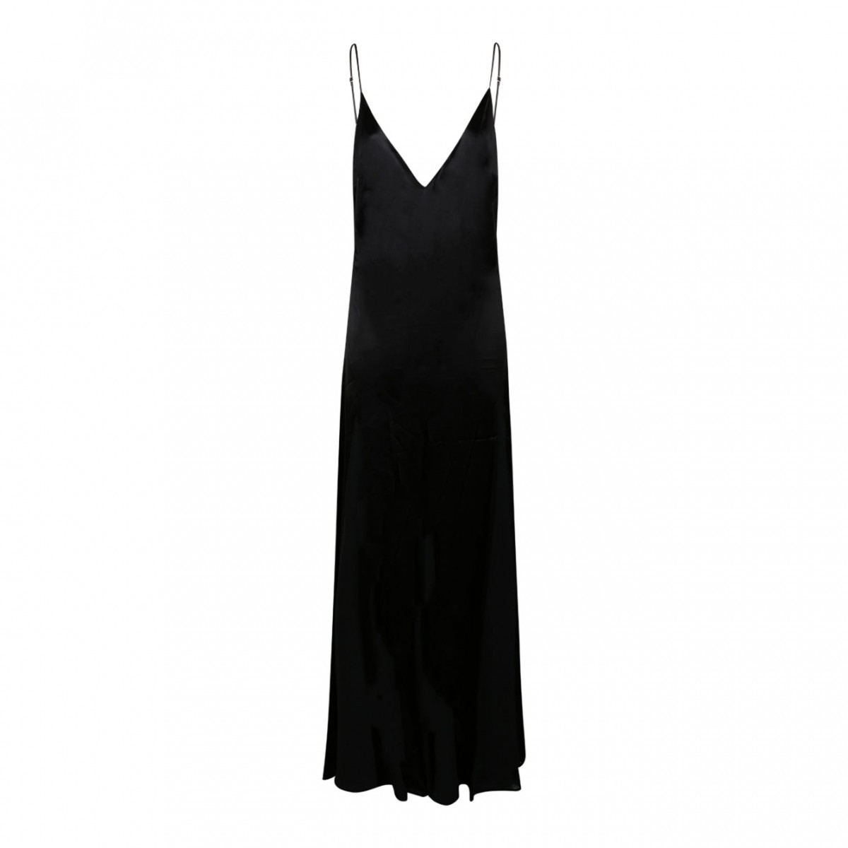 Eliosabetta Franchi Stretch Silk Satin Black Dress