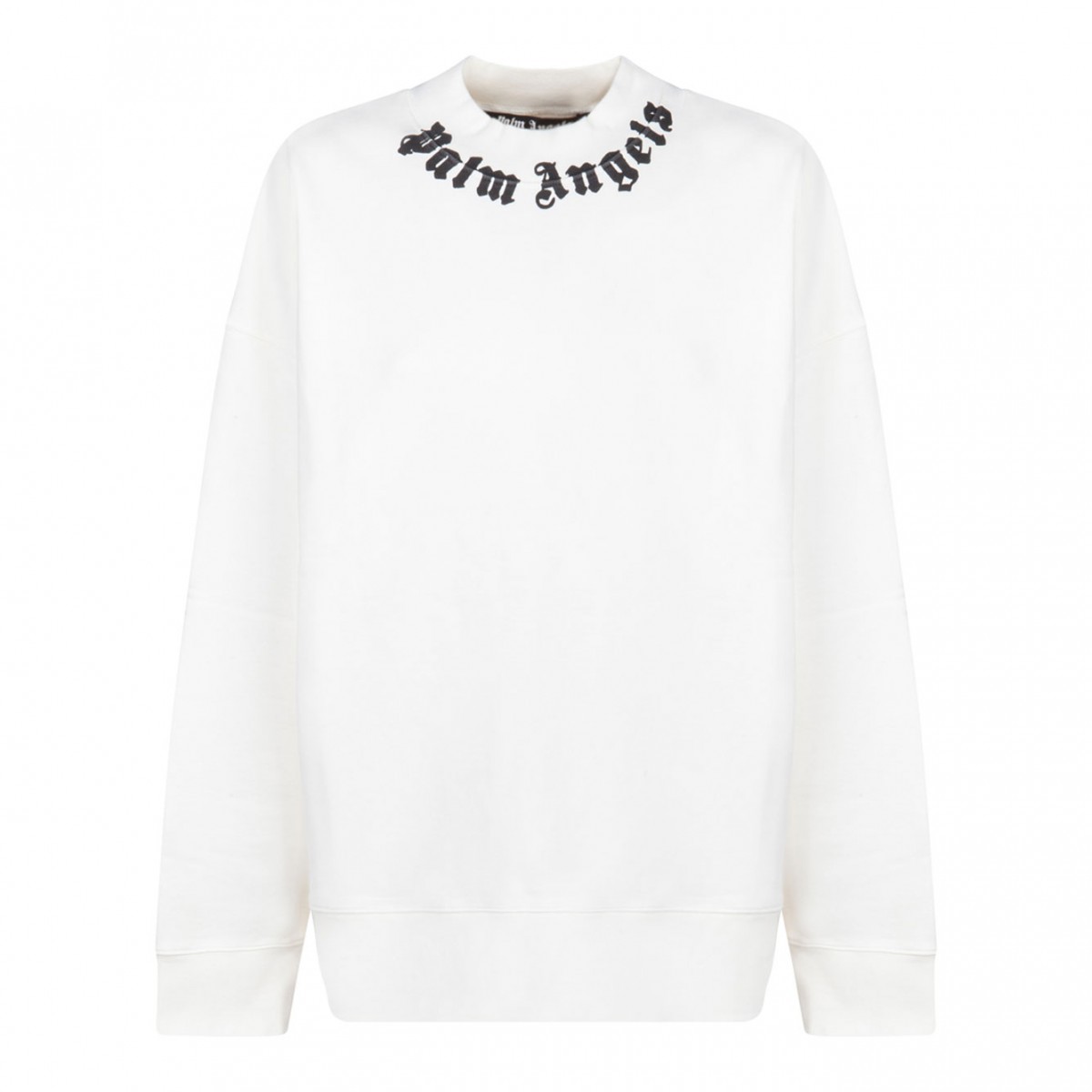 Palm Angels White Logo Print Sweatshirt