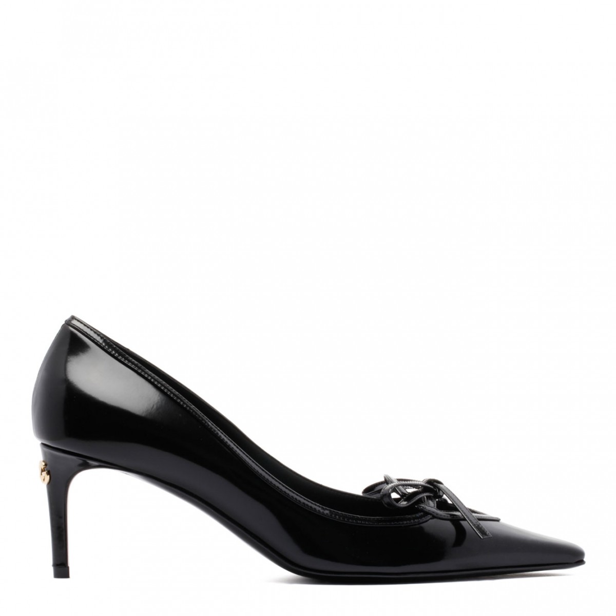 Black Ribbon Tie Pumps