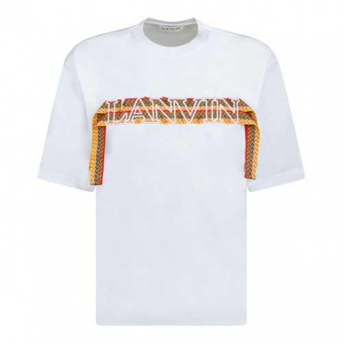 White Curb Embroidered T-Shirt