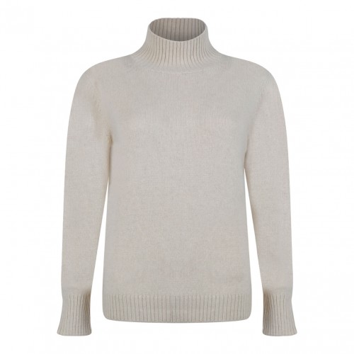 Light Beige High Neck Sweater