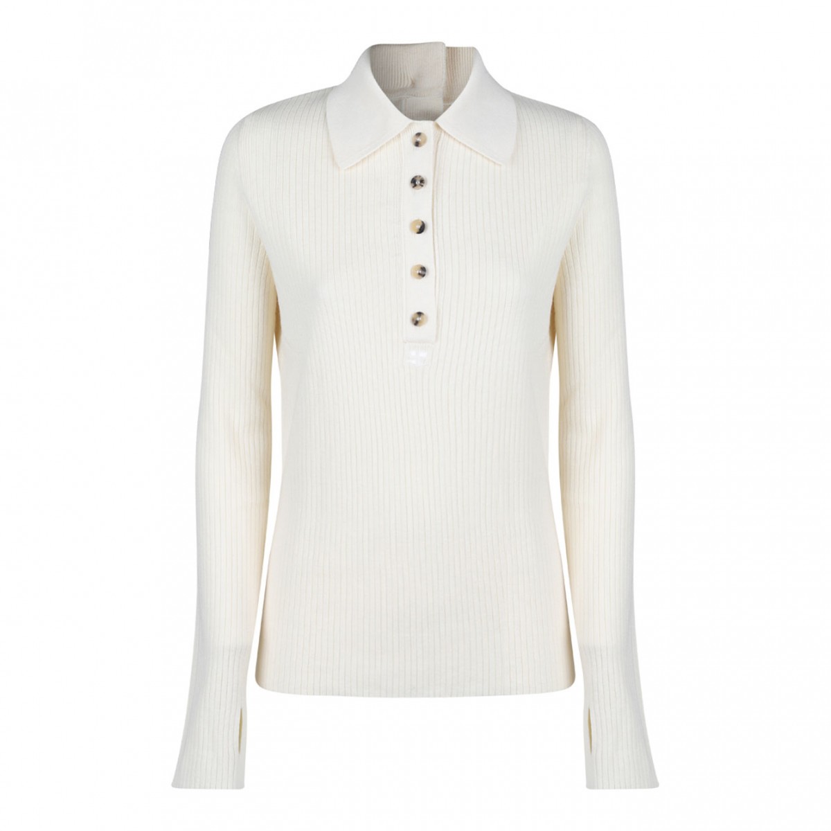 Cream White Polo Jumper