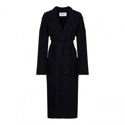 Navy Blue Knit Coat