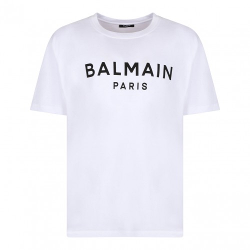 White Logo Print T-Shirt