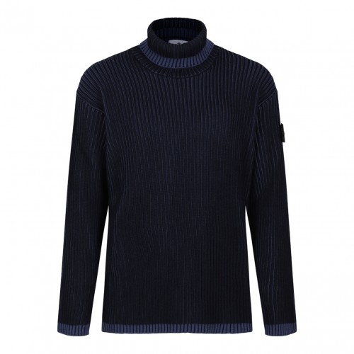 Navy Blue Ribbed Sweater