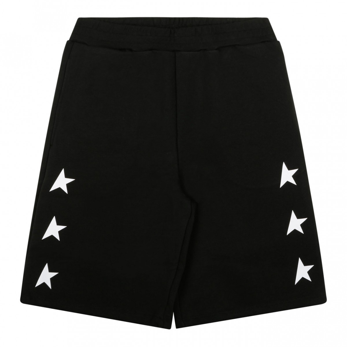 Black and White Cotton Logo-Print Bermuda Shorts