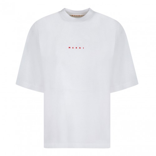 Marni White Logo Print T-Shirt