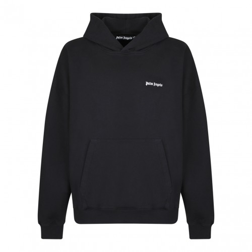 Black Logo Embroidered Hoodie