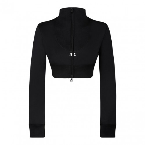 Black Cropped Tracksuit Jacket