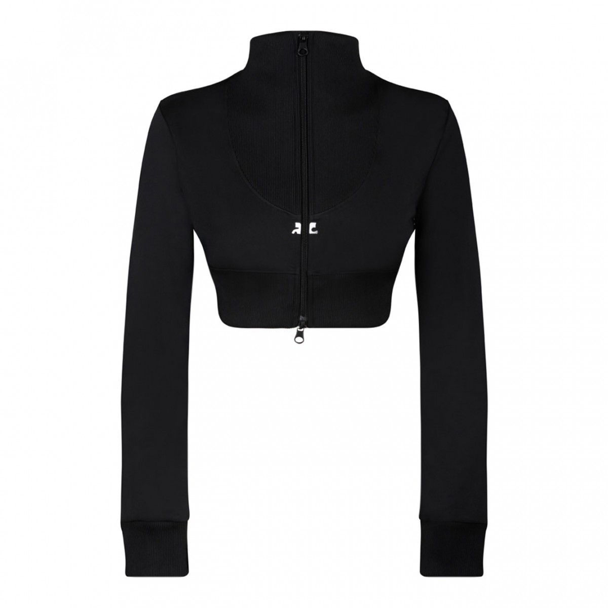 Black Cropped Tracksuit Jacket