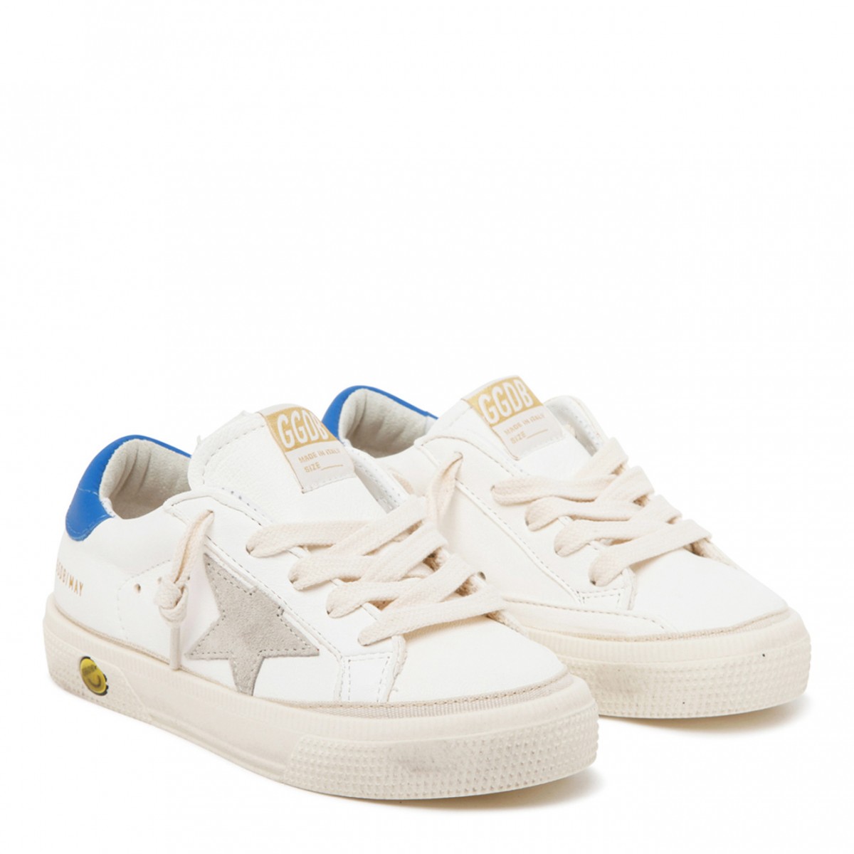 Golden Goose Kids Sky Blue, Ivory and Cream Calf Leather One Star Logo ...