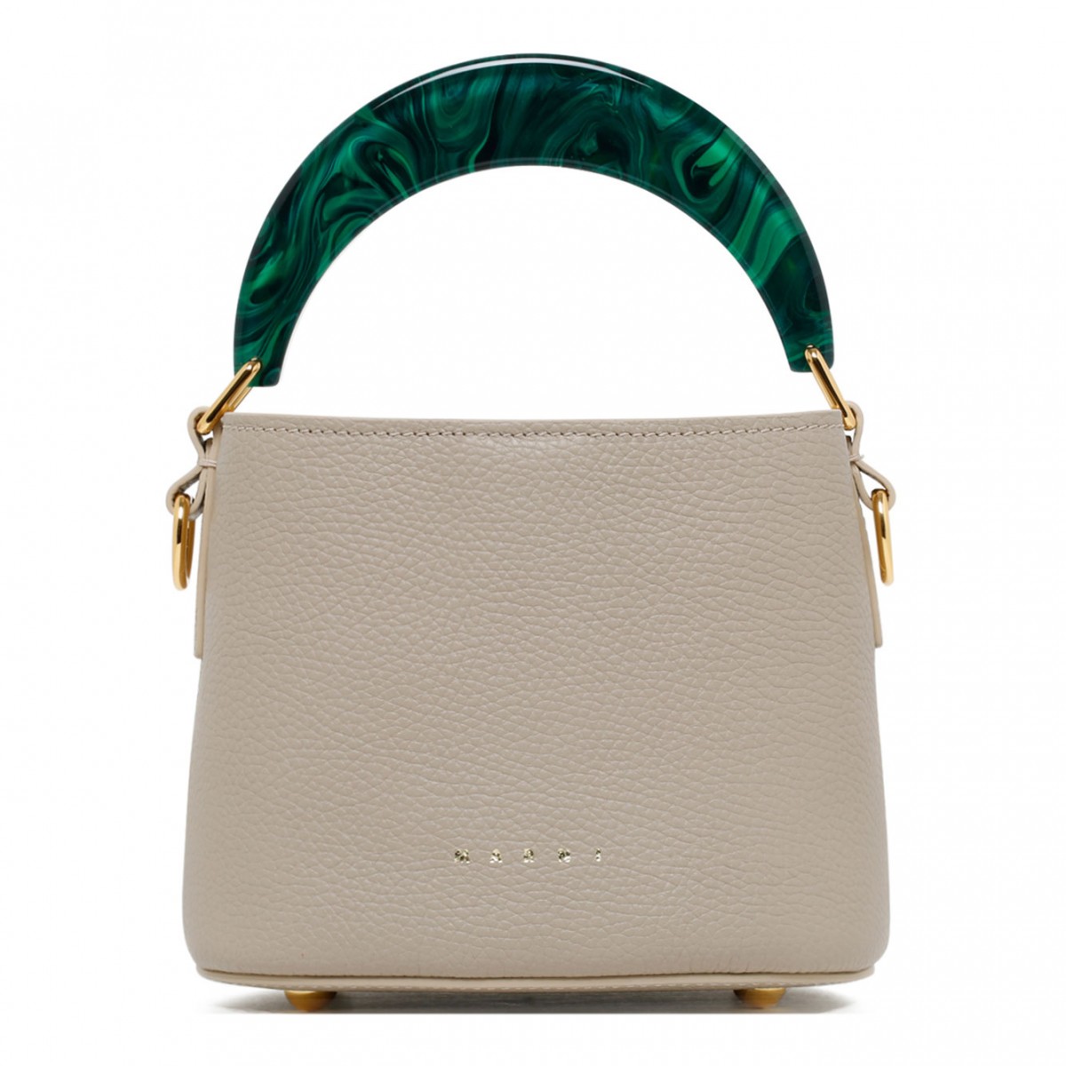 Light Camel and Green Venice Mini Bucket Bag