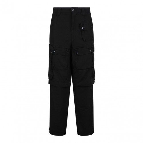 Black Rip-Stop Cargo Trousers