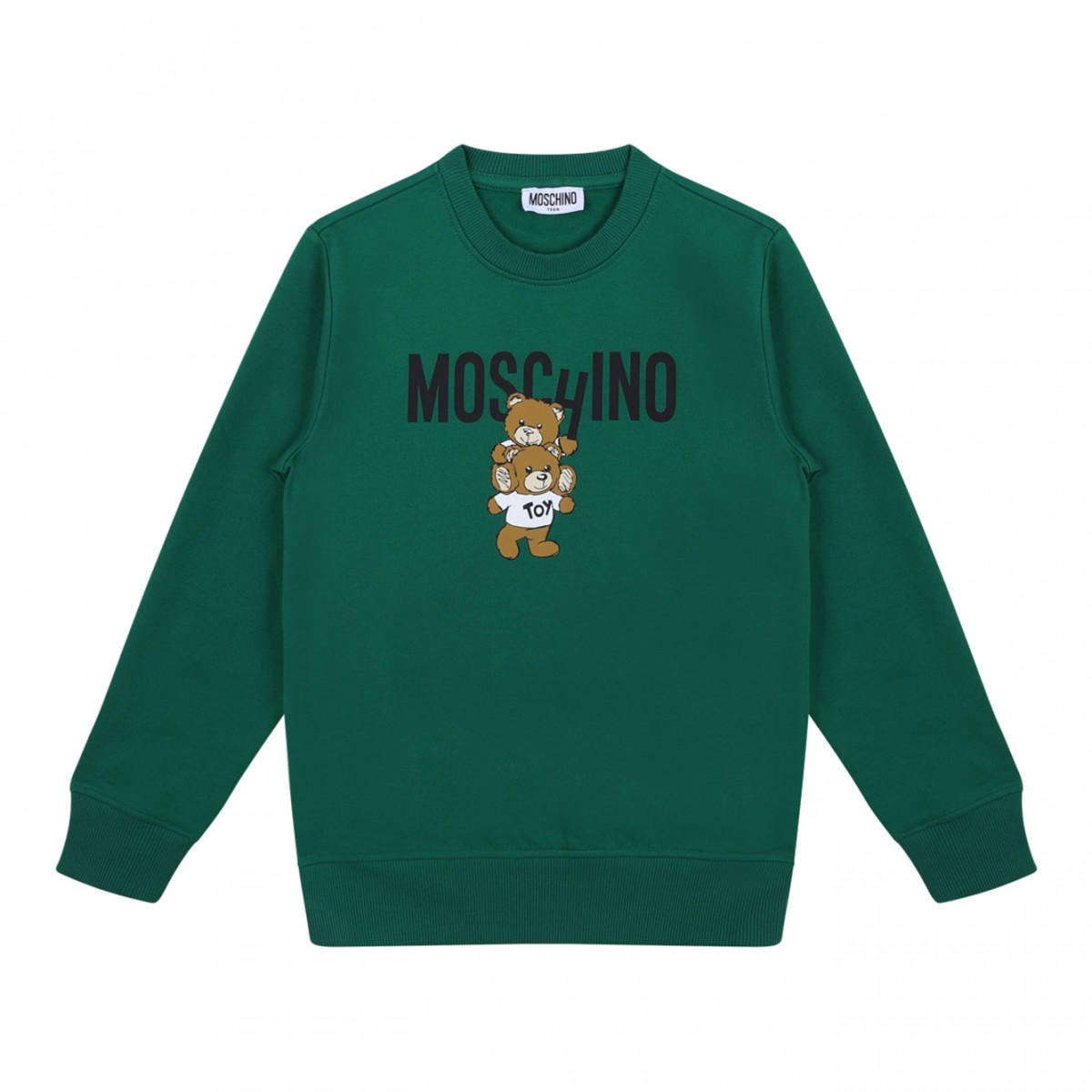 Green Teddy Bear Print Sweatshirt