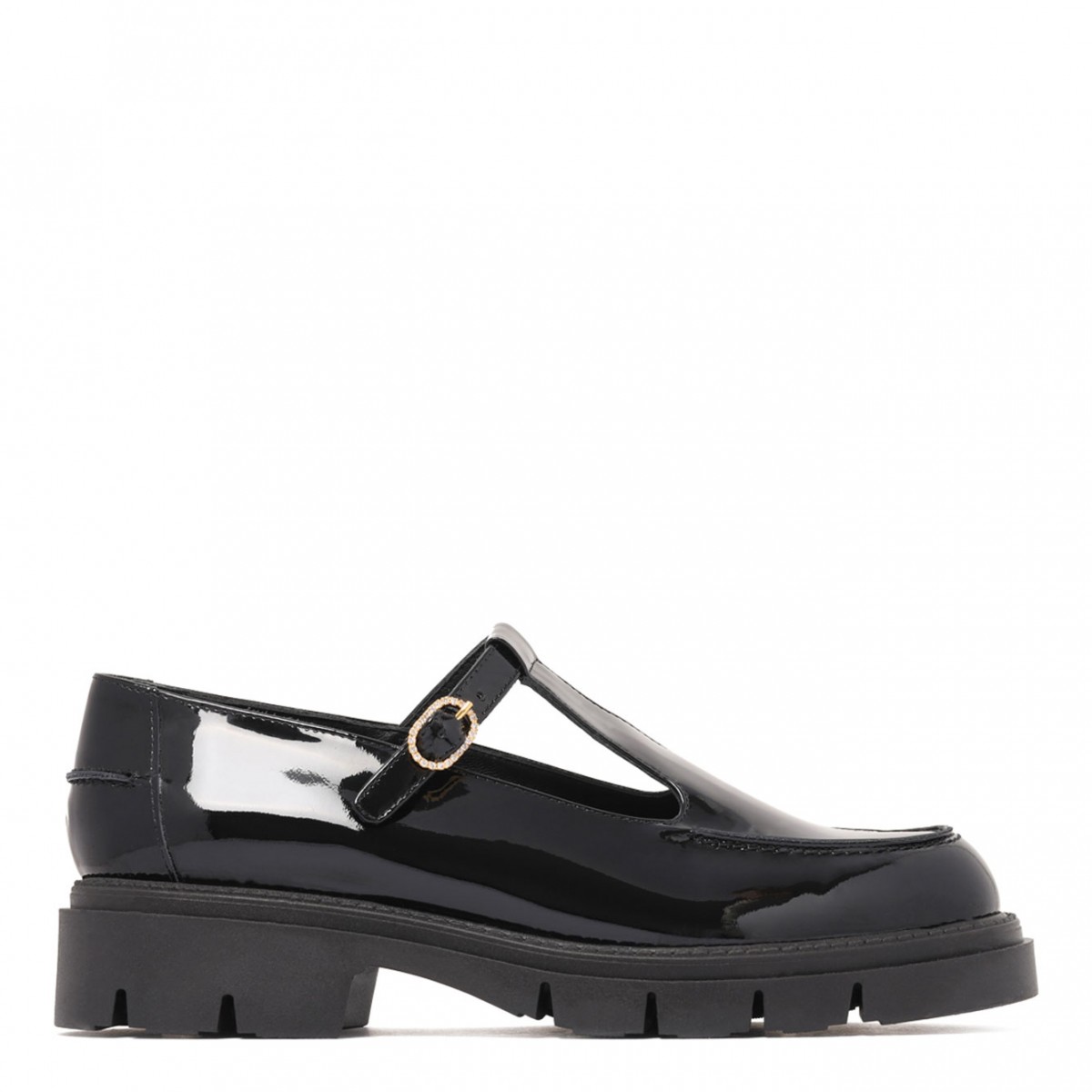 Black T-Strap Loafers