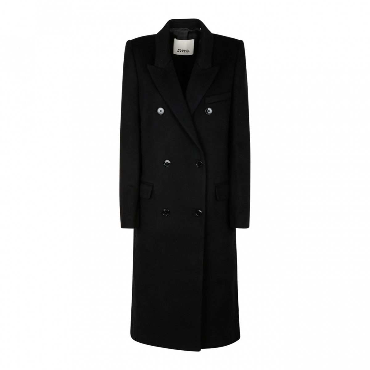 Isabel Marant Coat Black Enarryli Wool Blend Long Coat