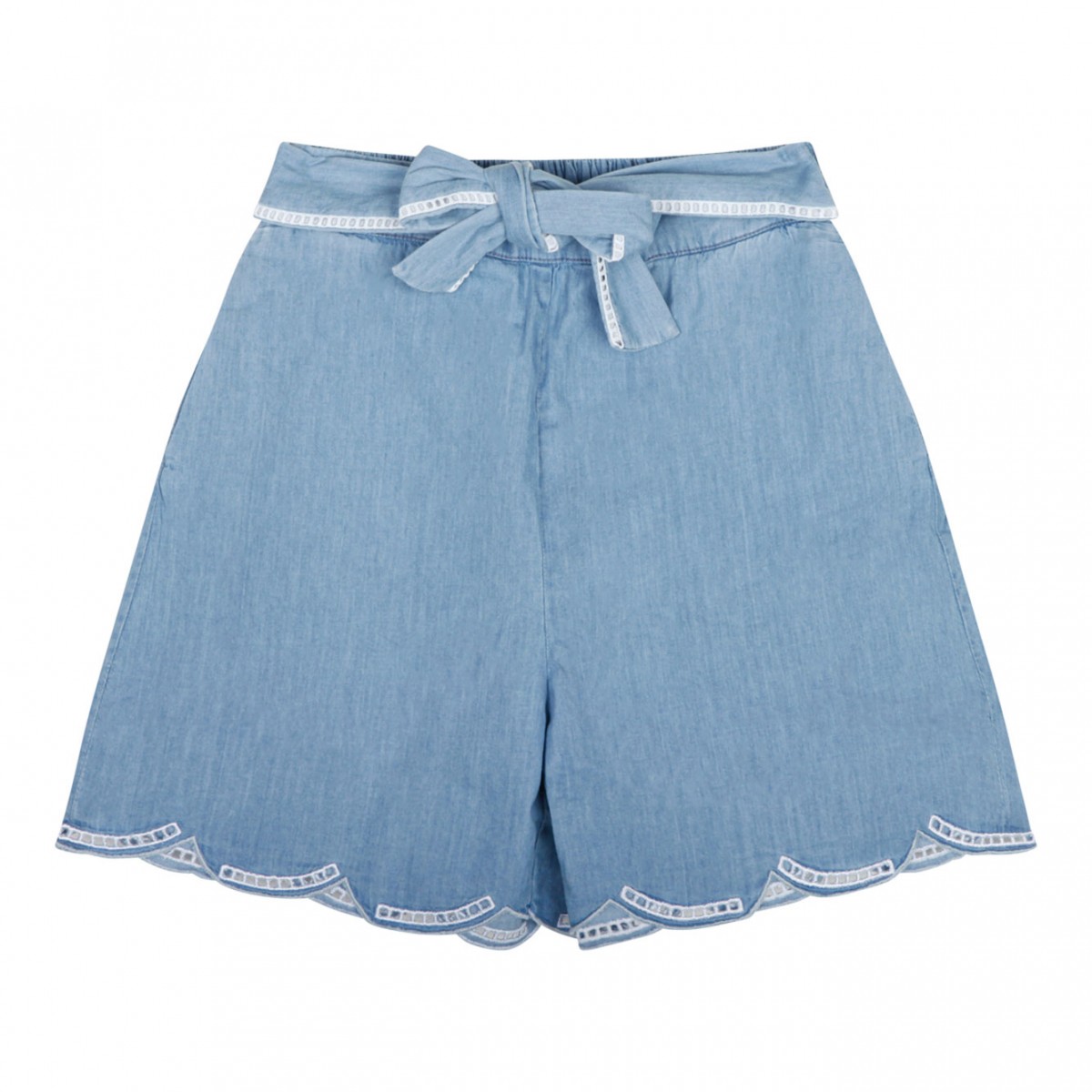 Blue Belted Shorts