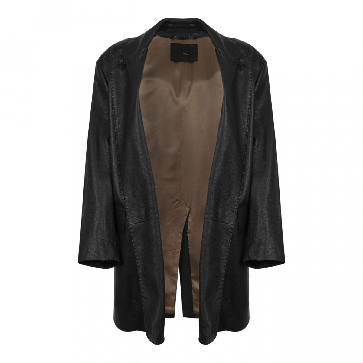 Black Leather Blazer Coat