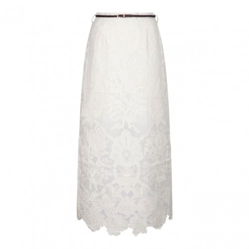 Ottie Embroidered Midi Skirt