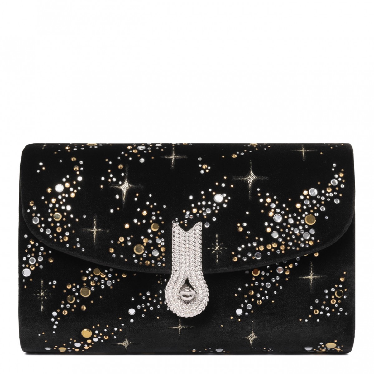 Black Constellations Queen Mid Clutch