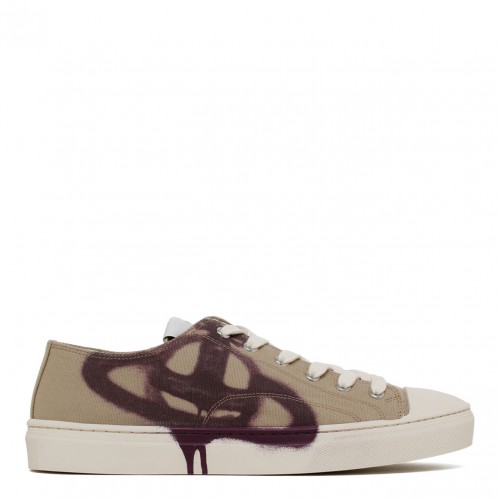 Beige and Purple Plimsoll...