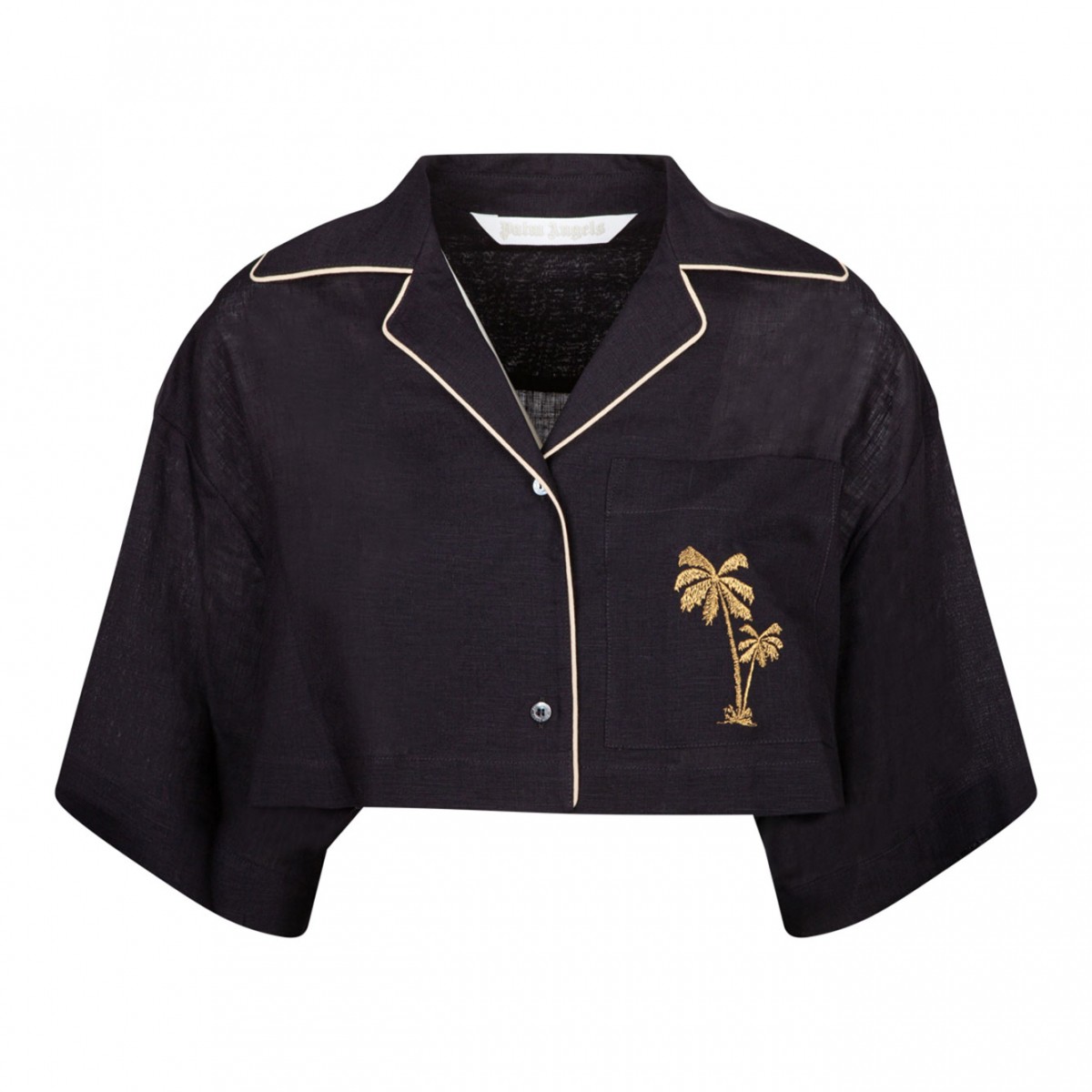 Palm Angels Black Bowling Shirt